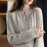 Dicker Cardigan mit Knöpfen im Herbst-Frühlingsstil